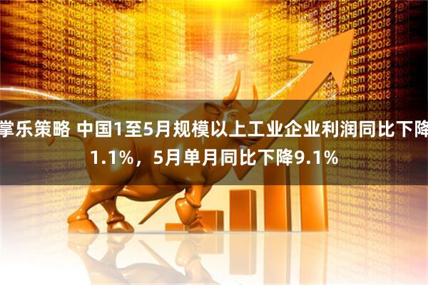 掌乐策略 中国1至5月规模以上工业企业利润同比下降1.1%，5月单月同比下降9.1%