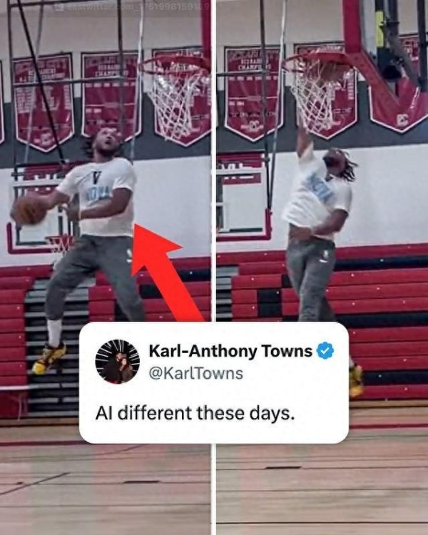 宏基资本 不信唐斯转发布伦森大风车扣篮视频：现在的AI太牛了