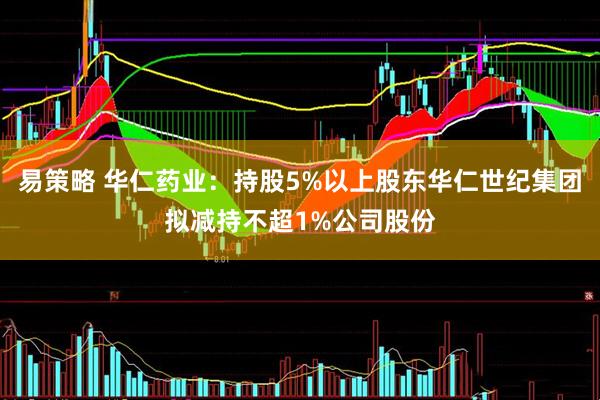 易策略 华仁药业：持股5%以上股东华仁世纪集团拟减持不超1%公司股份